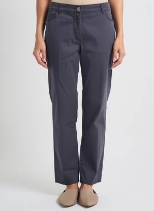 Pantalon droit stretch taille normale bleu GUY DUBOUIS femme