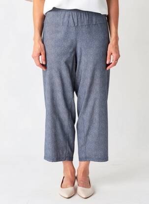 Pantacourt coupe droite taille normale bleu MERI & ESCA femme