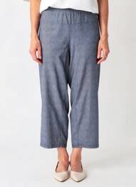 Pantacourt coupe droite taille normale bleu MERI & ESCA femme