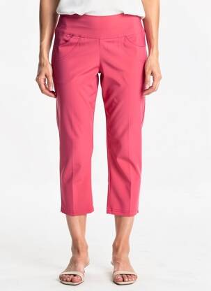 Pantacourt coupe droite taille normale rose GUY DUBOUIS femme