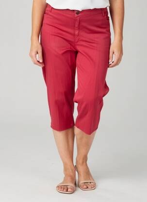 Pantacourt coupe droite taille normale rose GUY DUBOUIS femme
