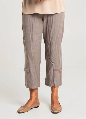 Pantacourt coupe droite taille normale marron FRANCE RIVOIRE femme