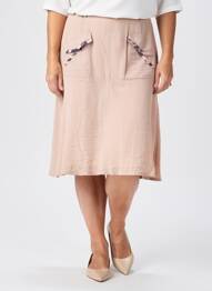 Jupe mi-longue coupe évasée rose MERI & ESCA femme