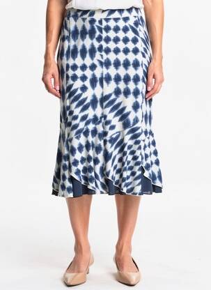 Jupe mi-longue taille normale bleu FRANCE RIVOIRE femme
