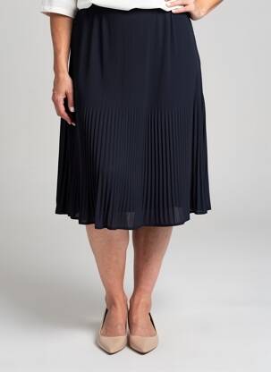Jupe mi-longue taille normale bleu GUY DUBOUIS femme