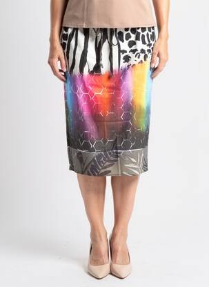Jupe mi-longue stretch noir MERI & ESCA femme