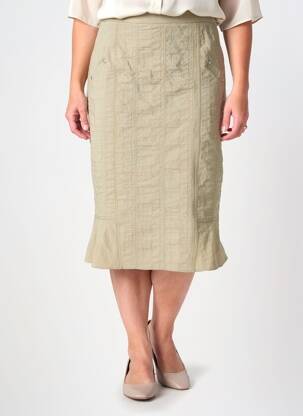 Jupe longue fermeture zippée au dos beige GUY DUBOUIS femme