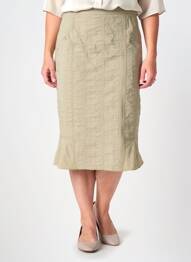 Jupe longue fermeture zippée au dos beige GUY DUBOUIS femme