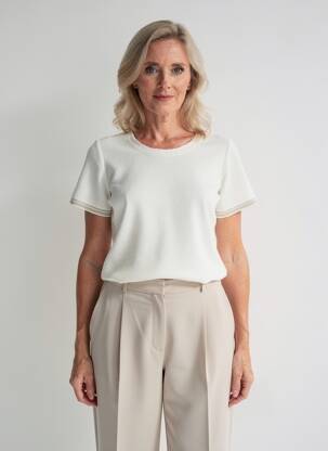 Top manches courtes manches courtes blanc GUY DUBOUIS femme