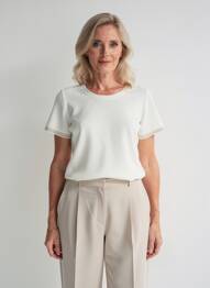 Top manches courtes manches courtes blanc GUY DUBOUIS femme
