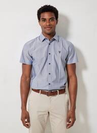 Chemise manches courtes coupe cintrée bleu CAMBERABERO homme