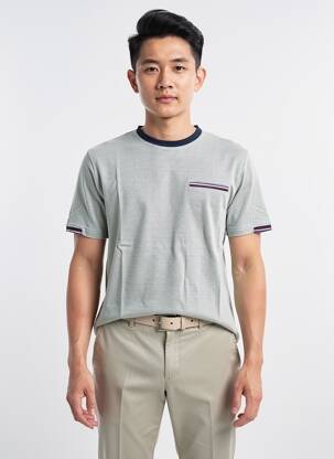 T-shirt coupe droite manches courtes bleu CAMBERABERO homme