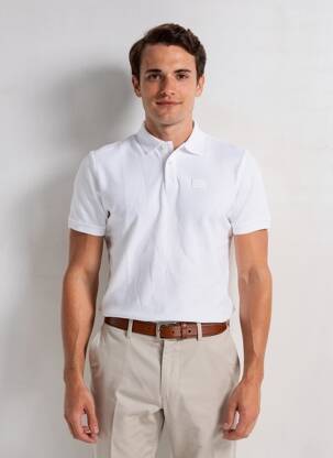 Polo stretch manches courtes blanc CAMBERABERO homme