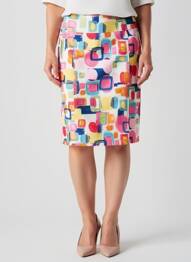 Jupe mi-longue taille élastique rose GUY DUBOUIS femme