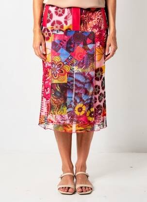 Jupe mi-longue stretch rose IMPULSION femme