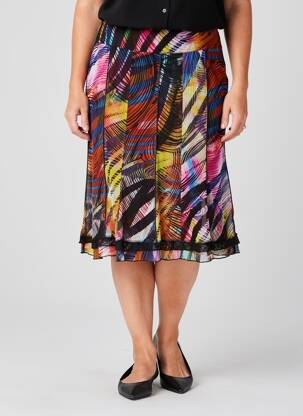 Jupe mi-longue stretch noir GUY DUBOUIS femme