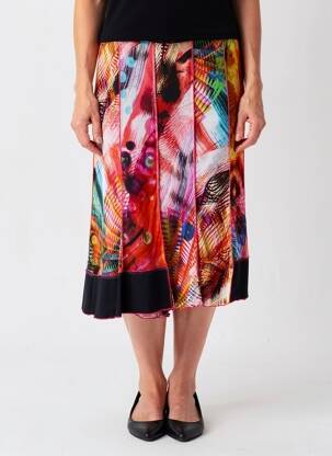 Jupe mi-longue stretch noir IMPULSION femme