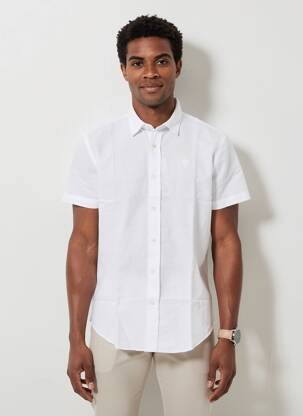 Chemise manches courtes coupe cintrée blanc CAMBERABERO homme