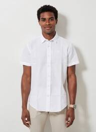 Chemise manches courtes coupe cintrée blanc CAMBERABERO homme