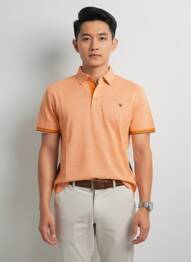 Polo imprimé rayures manches courtes orange CAMBERABERO homme