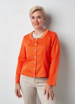 Veste casual col rond orange GUY DUBOUIS femme