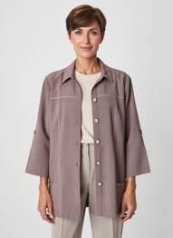 Veste casual coupe droite marron GUY DUBOUIS femme