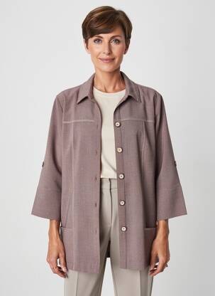 Veste casual coupe droite marron GUY DUBOUIS femme