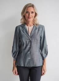 Veste casual epaulette bleu GUY DUBOUIS femme