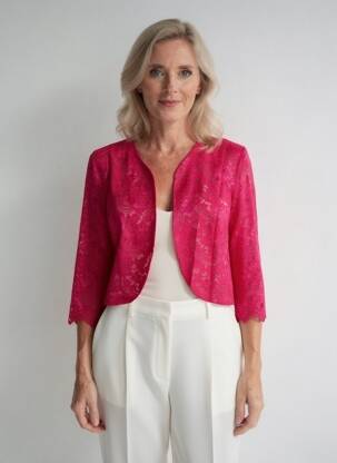 Boléro effet matière satinée rose FRANCE RIVOIRE femme