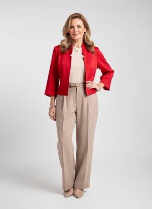 Boléro coupe cintrée rouge MERI & ESCA femme