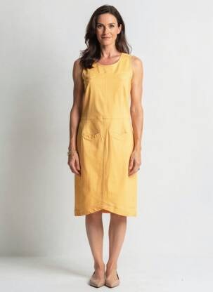 Robe mi-longue sans manche sans manche orange GUY DUBOUIS femme