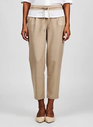 Pantalon 7/8 stretch taille normale beige B.YOUNG femme