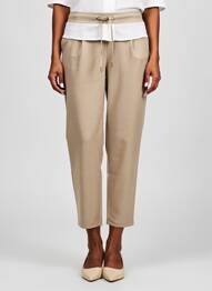 Pantalon 7/8 stretch taille normale beige B.YOUNG femme
