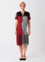 Robe mi-longue manches longues manches longues rouge MERI & ESCA femme