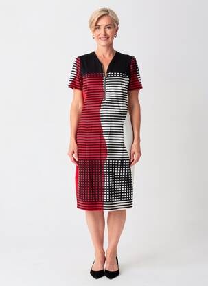 Robe mi-longue manches longues manches longues rouge MERI & ESCA femme