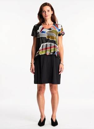Robe courte manches courtes manches courtes noir MERI & ESCA femme