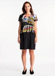 Robe courte manches courtes manches courtes noir MERI & ESCA femme