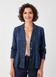 Blazer fausses poches bleu GUY DUBOUIS femme