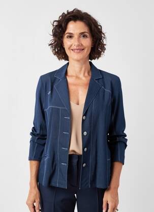 Blazer fausses poches bleu GUY DUBOUIS femme