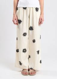 Pantalon large taille normale taille normale beige AWARE femme