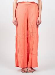 Pantalon large tissage crêpe taille normale orange VERO MODA femme