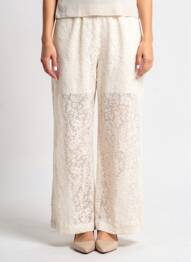 Pantalon large taille normale taille normale beige B.YOUNG femme