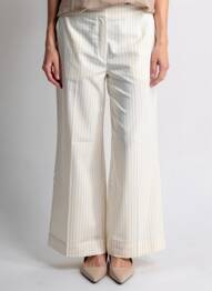 Pantalon large tissage popeline taille normale beige B.YOUNG femme