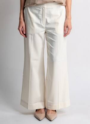 Pantalon large tissage popeline taille normale beige B.YOUNG femme