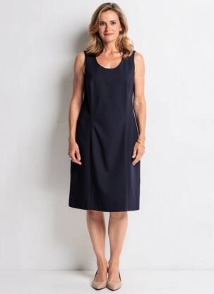 Robe mi-longue sans manche sans manche bleu GUY DUBOUIS femme