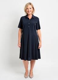 Robe mi-longue manches courtes manches courtes bleu MERI & ESCA femme
