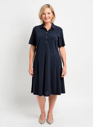 Robe mi-longue manches courtes manches courtes bleu MERI & ESCA femme