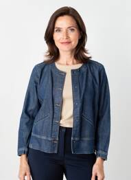 Veste casual col rond bleu MERI & ESCA femme