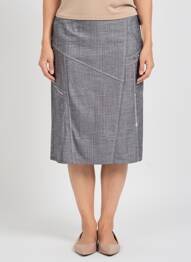 Jupe mi-longue coupe droite gris GUY DUBOUIS femme