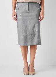 Jupe mi-longue coupe droite gris FRANCE RIVOIRE femme